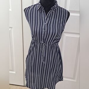 Passport Striped Drawstring Summer Dress    Size M